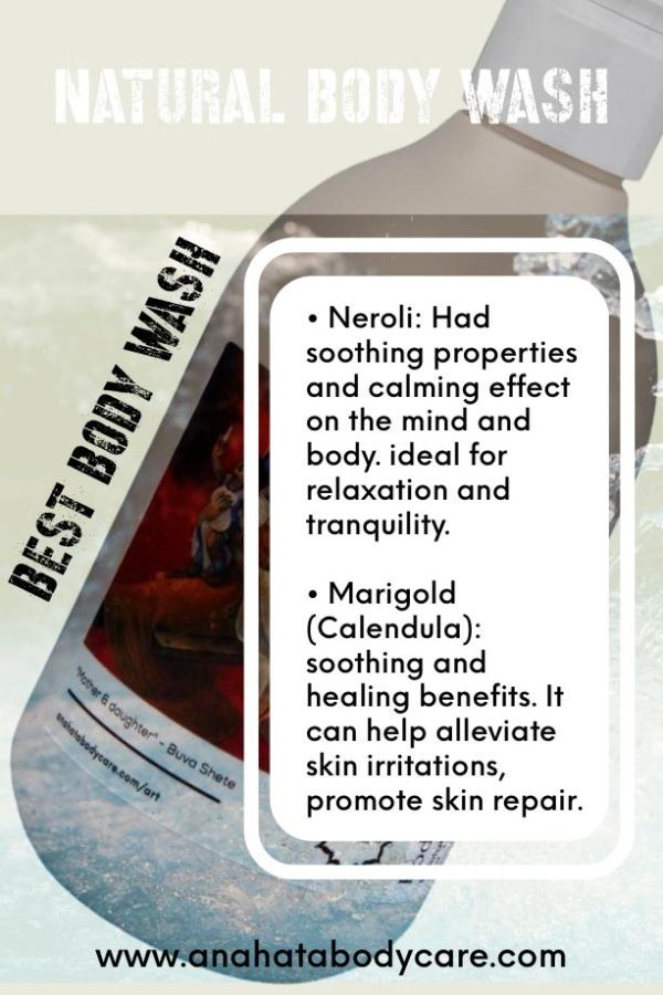 Indulge body wash with Marigold & Neroli, ingredients benefit.