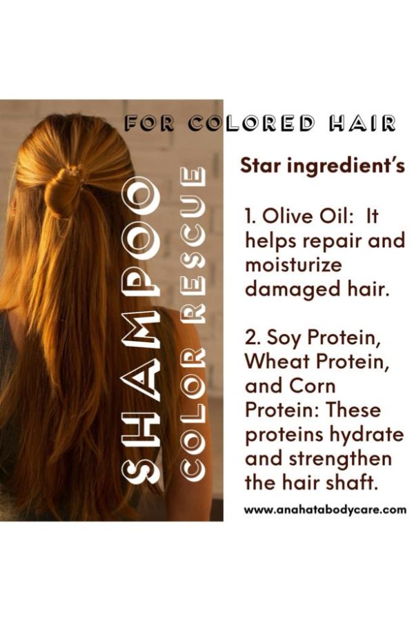 Benefits of olive oil & proteins in colour rescue shampoo